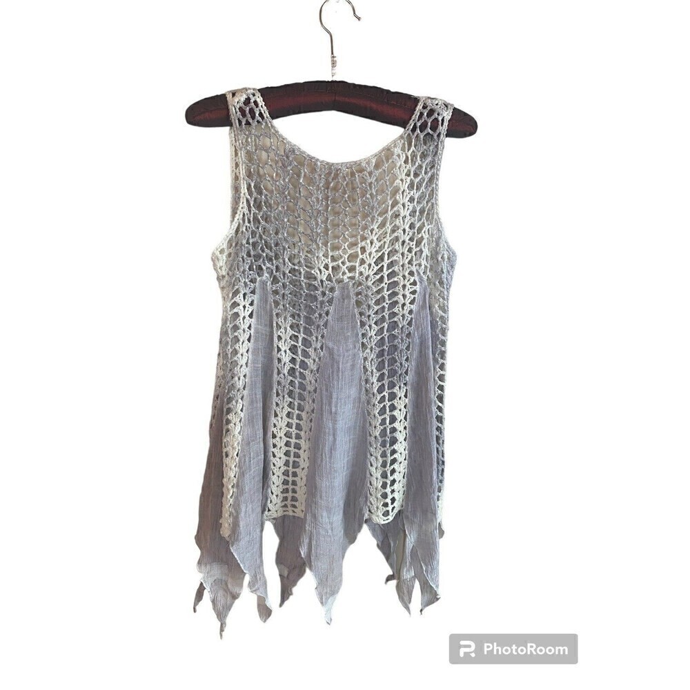 Shoreline Swim Open Embroidered Beach Top. Sz.L/XL - Picture 2 of 3
